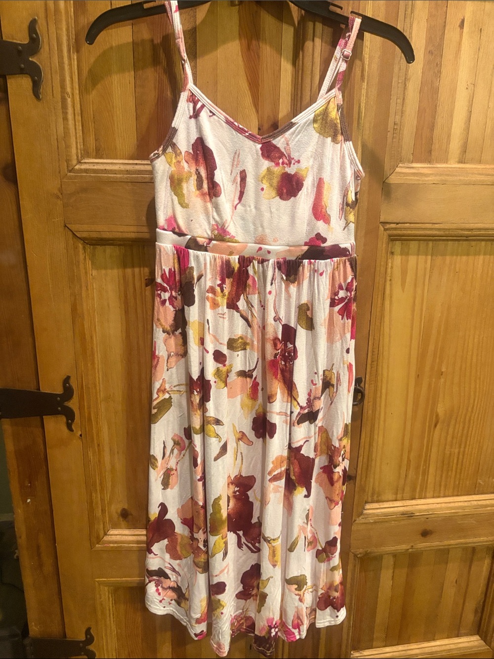 stars above Pink and Brown Floral Sleep Top